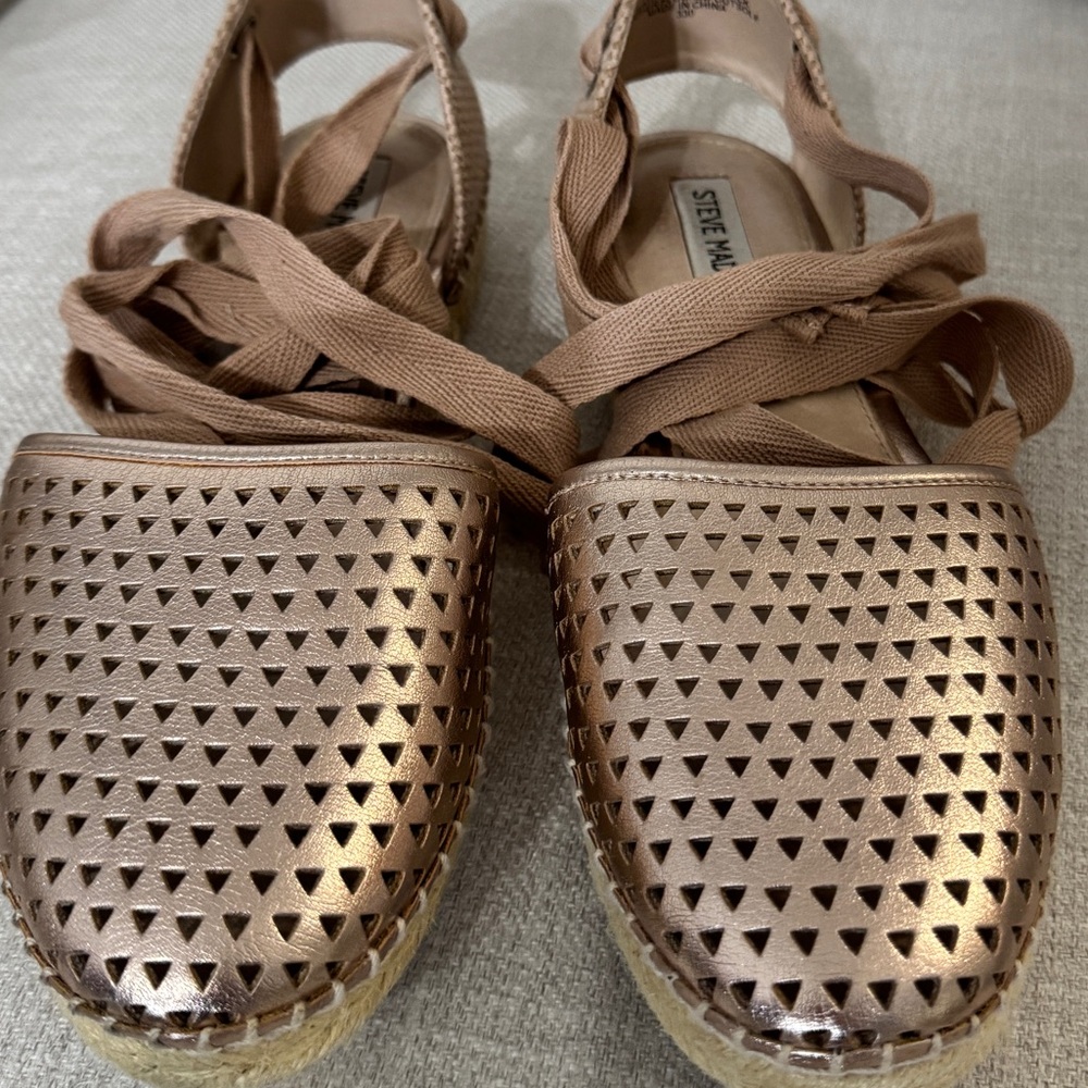 Steve Madden Ramona Rose Gold Lace-up espadrilles